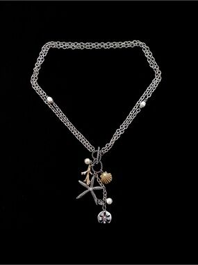 Seaside Charm Multi-Chain Necklace - Silver & Gold